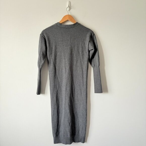 Aritzia Wilfred Utopia Wool Button Cardigan Midi Sweater Dress Grey Size XS - Picture 5 of 8
